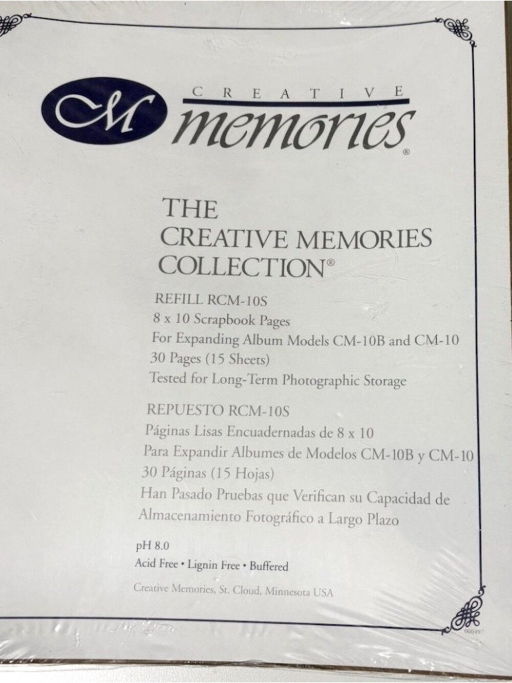 Creative Memories White Scrapbook Pages 8x10 Refill RCM-10S
